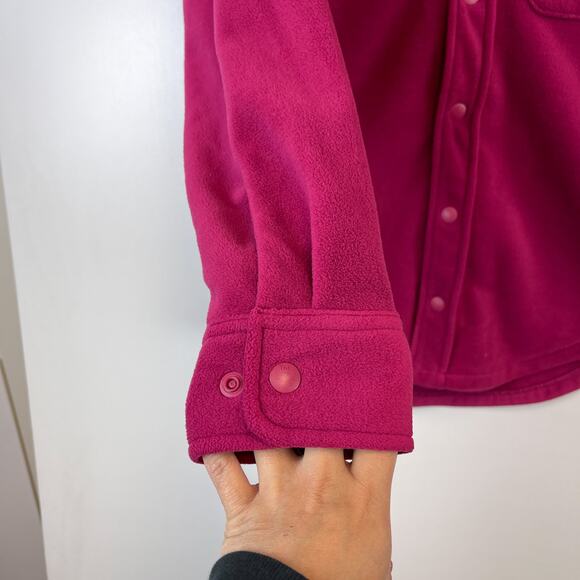 TNA Aritzia XS Sno Polar Button Down Shirt Pink Fleece - Picture 5 of 10